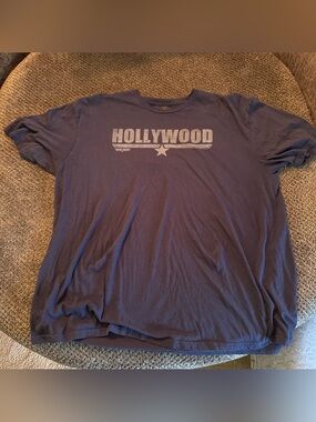 Gildan Navy 'HOLLYWOOD' Graphic Crew Neck Tee